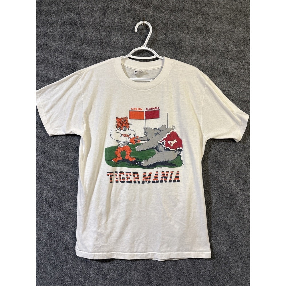 Vintage Auburn University Shirt XL Georgia Tech Single Stitch 80s Tiger Mania